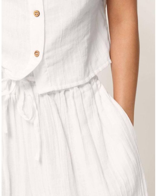 PixieGirl White Petite Cheesecloth Balloon Trousers