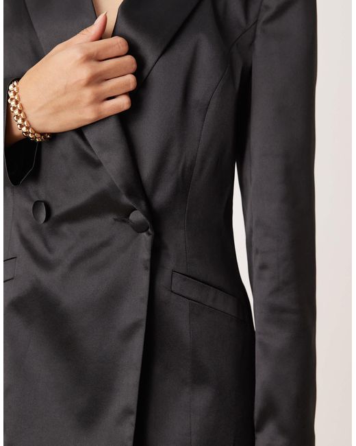 Miss Selfridge Natural Tailored Satin Blazer