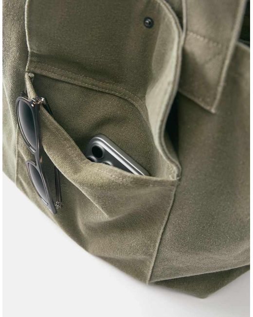 Pull&Bear Natural Canvas Tote Bag for men