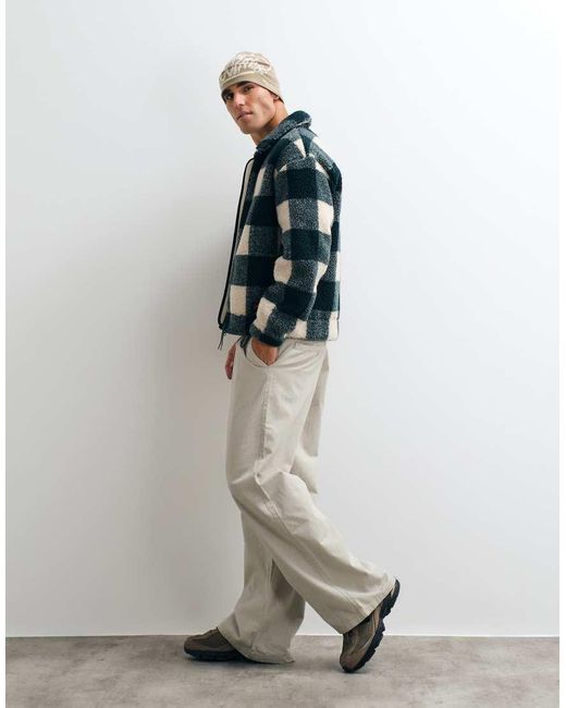 Parlez Green Province Check Borg Jacket for men