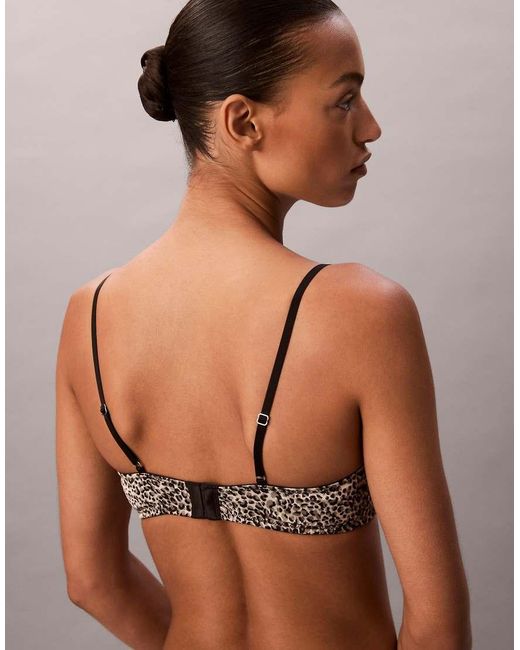 Calvin Klein Brown Sexy Satin Balconette Bra