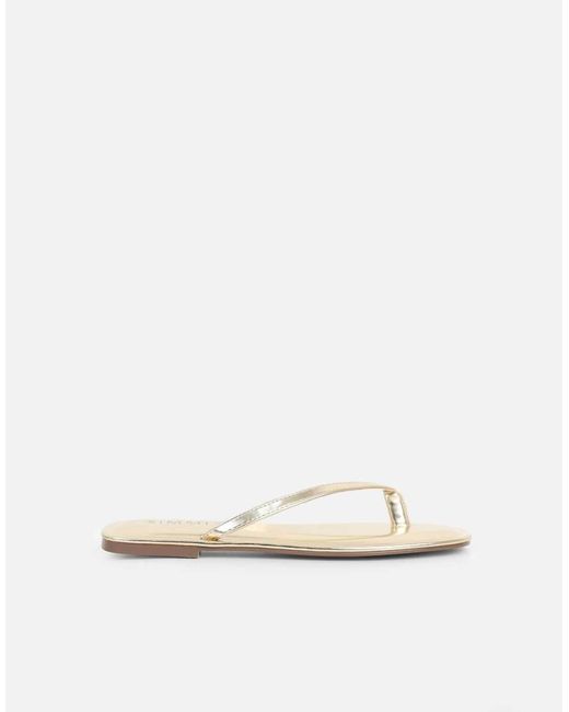 SIMMI Natural Kima Metallic Flat Sandals