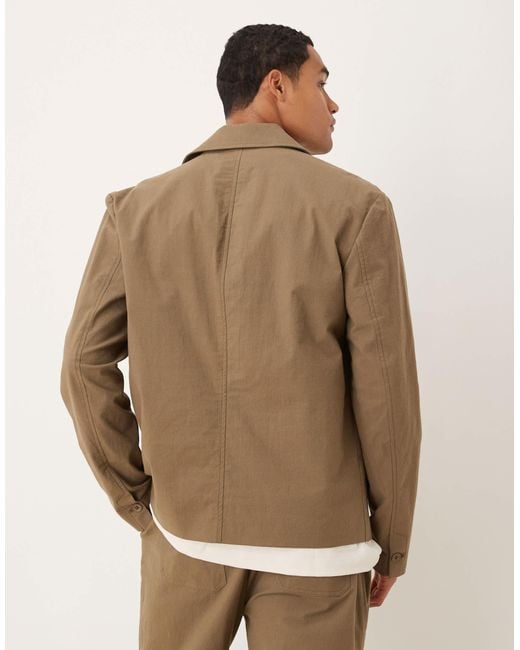 ASOS Natural Smart Shacket for men