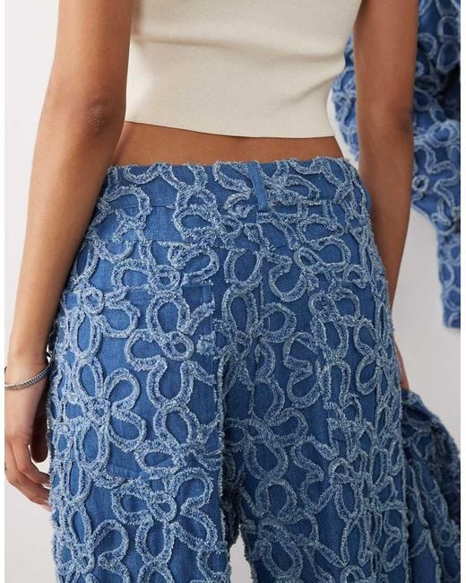 Sister Jane Blue Unisex Fleur Mid Waist Denim Jeans Co-ord