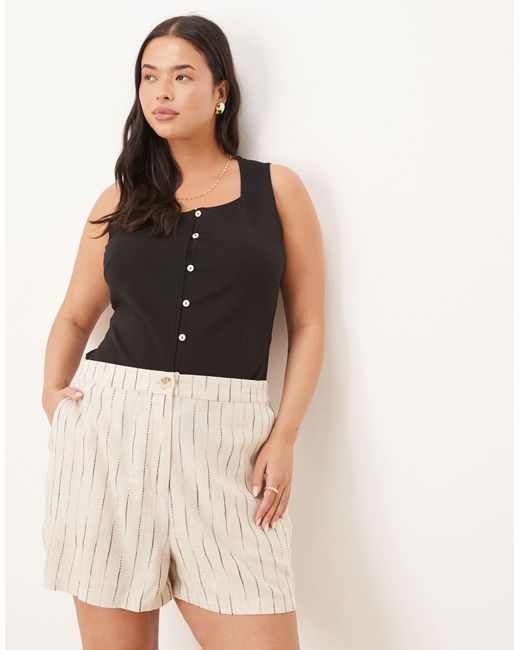 ASOS Multicolor Curve Linen Relaxed Dad Shorts