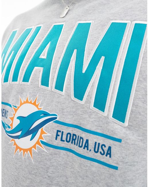 Miami dolphins - felpa unisex color mélange di KTZ in Gray
