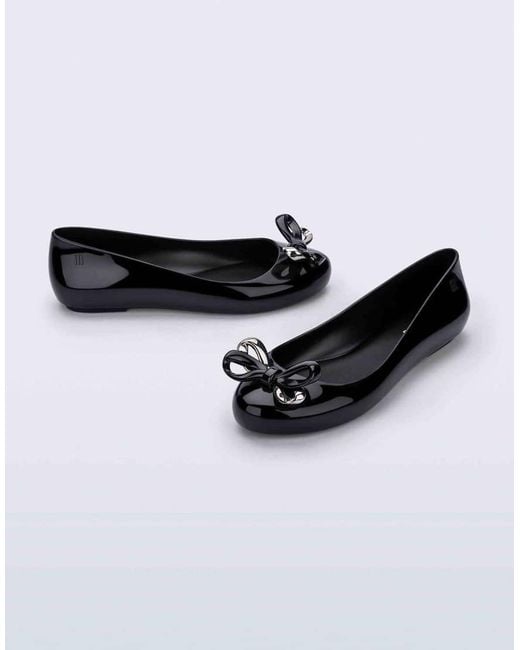 Melissa Black Sweet Love Glam Ballerina Flats