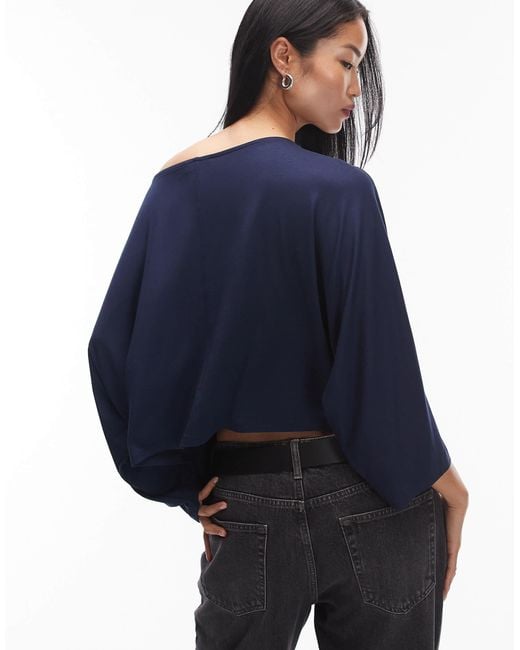 ASOS Blue Batwing Oversized Top