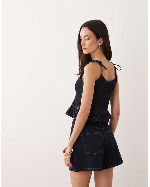 ASOS Black Denim Cami Top With Tie Detail