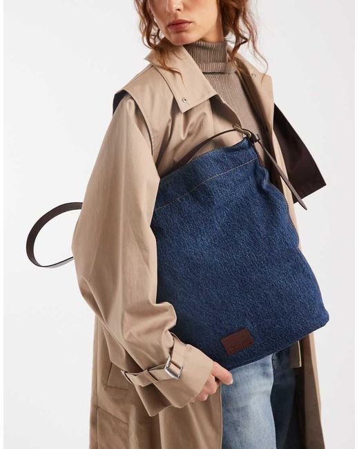 Levi's Blue Shoulder Bucket Denim Bag