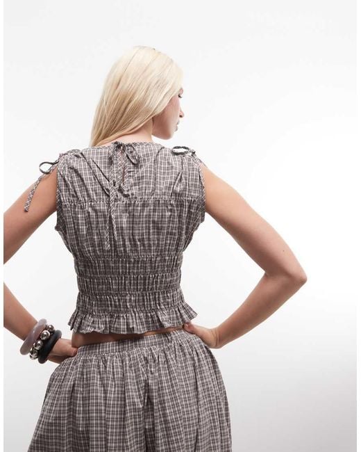 Daisy Street Gray Ruffle Shirred Top
