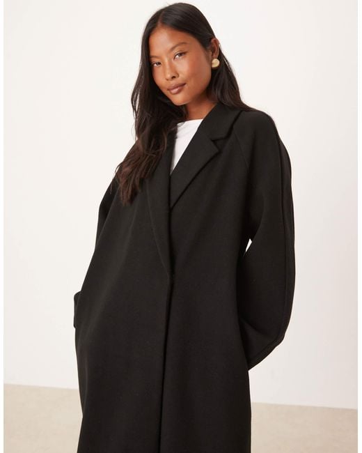 ASOS Black Asos Design Petite Chuck On Overcoat