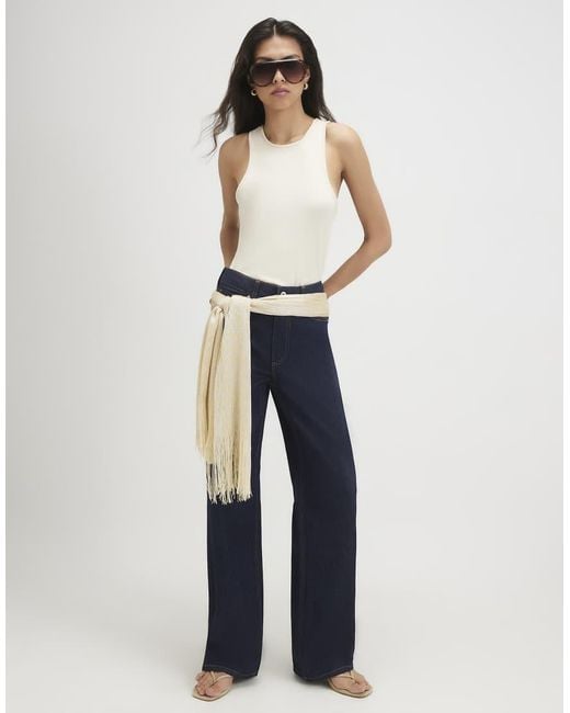 River Island Blue Relaxed Straight Leg Jeans