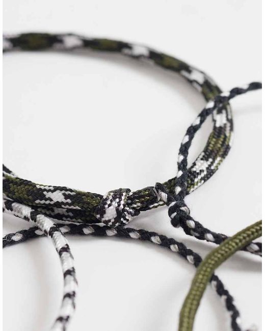 ASOS White 5 Pack Rope Bracelet for men