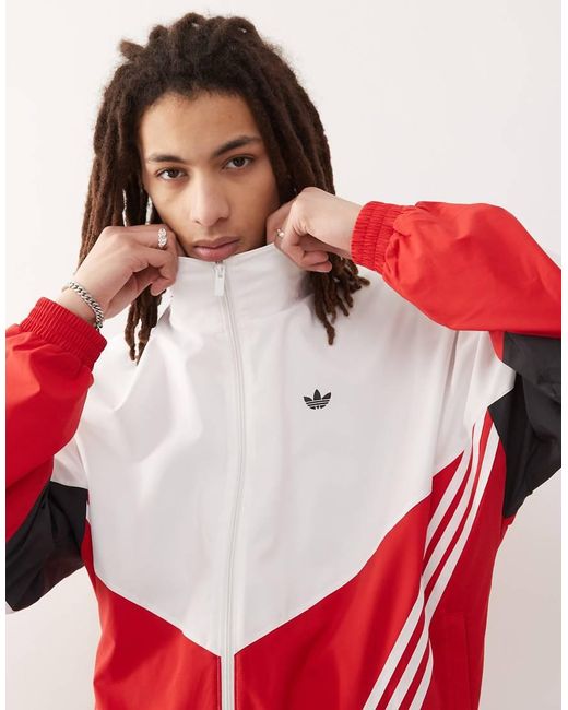 Adidas Originals Red Woven Track Top for men