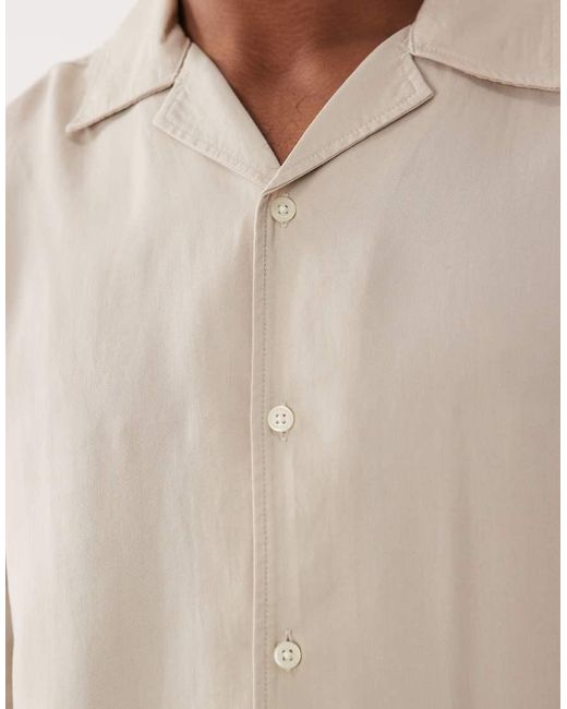 Only & Sons Natural Revere Collar Relaxed Shirt for men