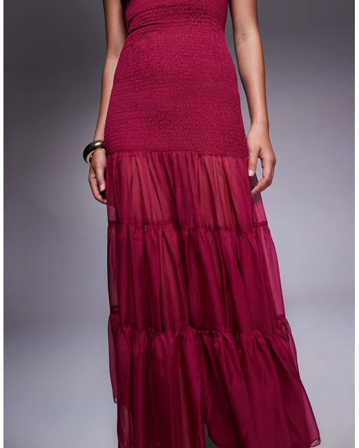 Bardot Red – azura – trägerloses maxikleid