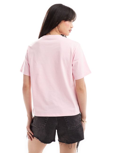 Pieces Pink Felt 'strawberry' Print Oversized T-shirt