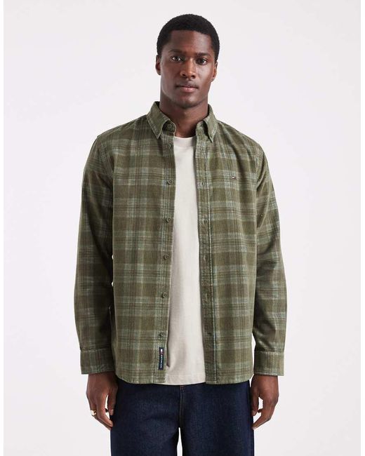 Tommy Hilfiger Green Check Cord Shirt for men