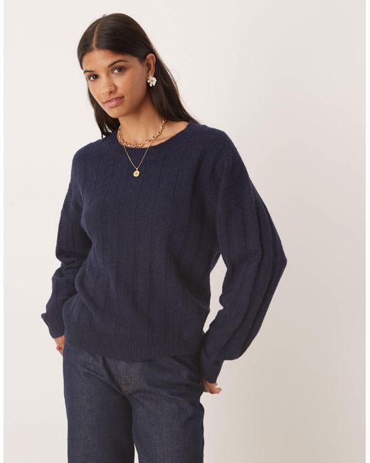 Pull en maille côtelée Glamorous en coloris Blue