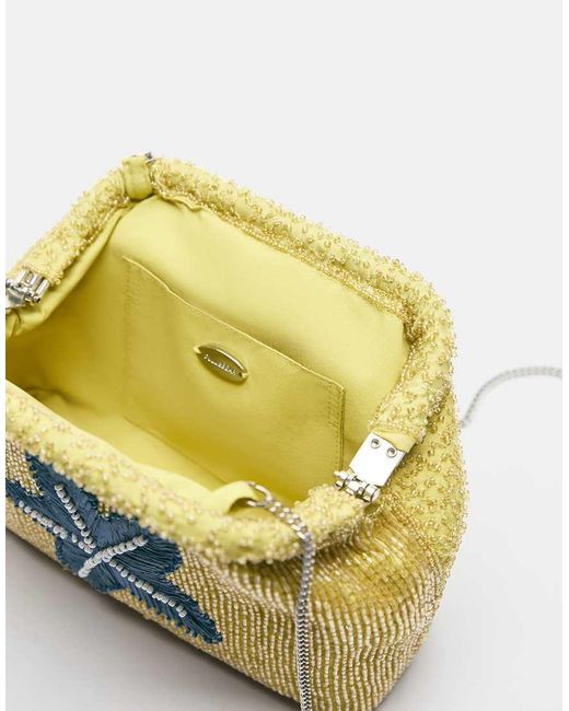 Pull&Bear Blue Beaded Clutch Bag