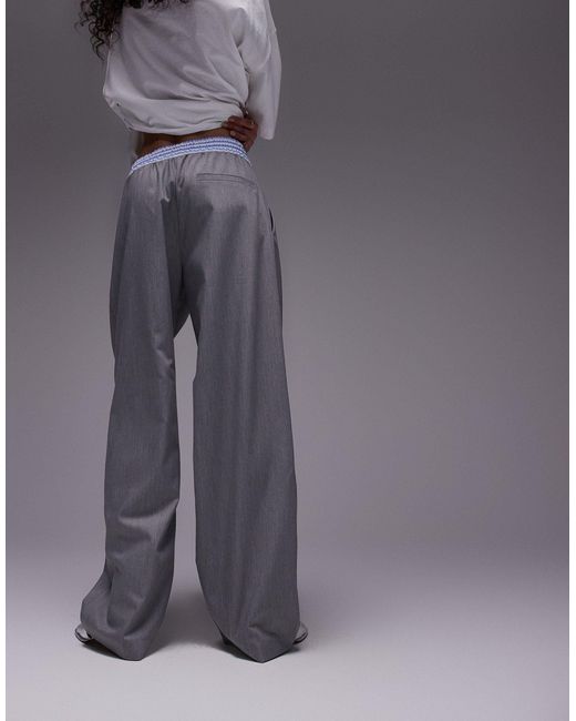 Pantalons TOPSHOP en coloris Gray