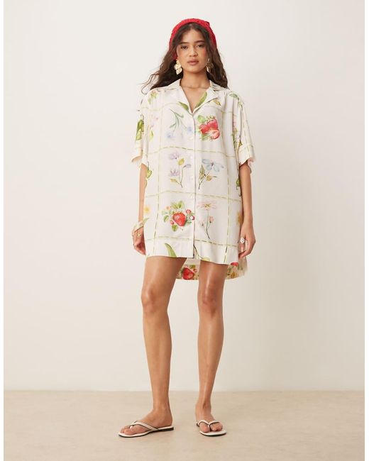 ASOS Natural Bowling Shirt Dress