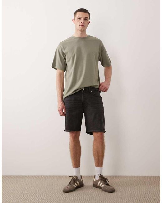 Jack & Jones Green Rick Slim Denim Shorts for men