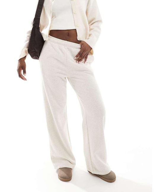 Cotton On White Classic Fleece Wide Leg Tracksuit Pants