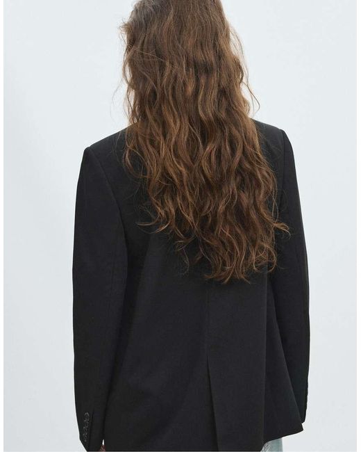 Stradivarius Blue Asymmetric Blazer