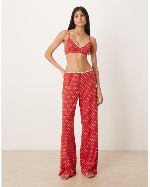 Abercrombie & Fitch Red Pointelle Bralette Co-ord