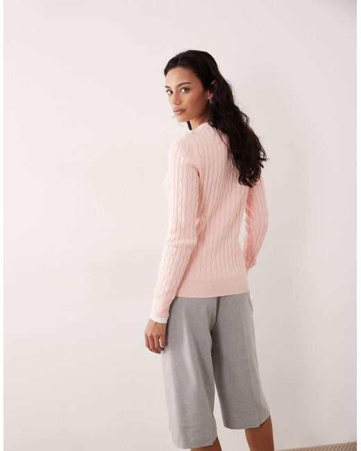 Gant Pink Cable Knit Sweater