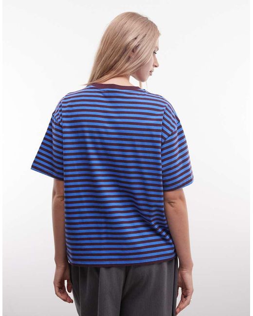Monki Blue Aster Boxy Tee