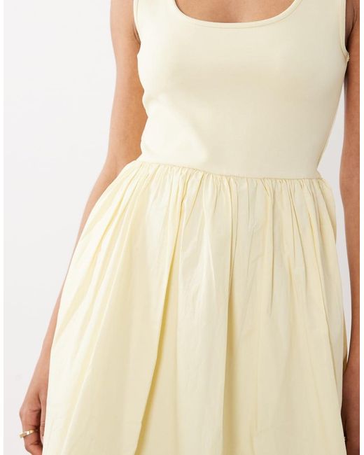 Nobody's Child Natural Colorado Scoop Neck Ruched Skirt Mini Dress