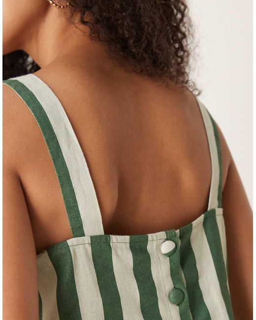 Nobody's Child Green Pippa Linen Crop Top