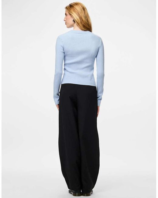 Pieces Blue Knitted Pullover