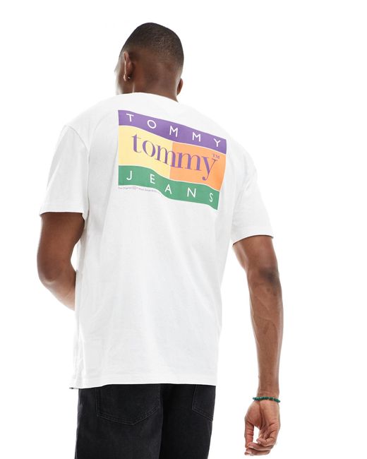 Tommy Hilfiger White Unisex Regular Summer Flag T-shirt
