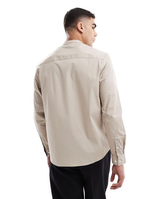 ASOS White Grandad Collar Formal Regular Shirt for men