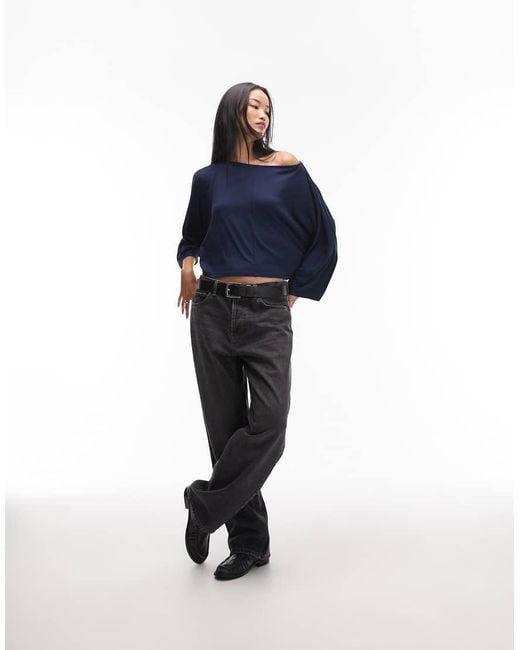 ASOS Blue Batwing Oversized Top