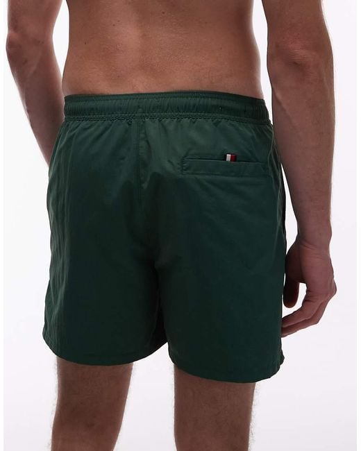 Tommy Hilfiger Green Zip Pocket Drawstring Logo Swim Short for men