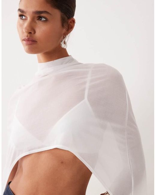ASOS White Floor Length Cape Top
