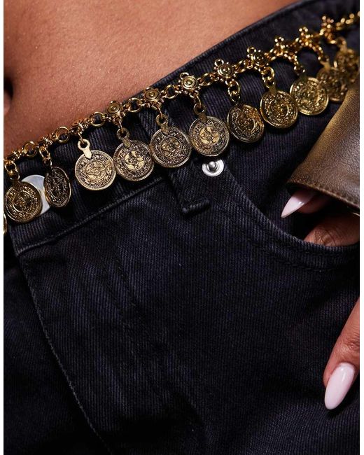 South Beach Black Metal Coin Boho Belt