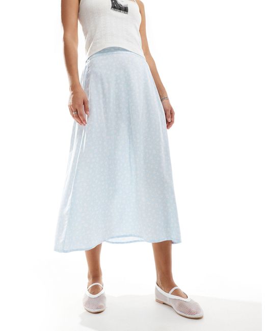 Monki Blue Midi Skirt