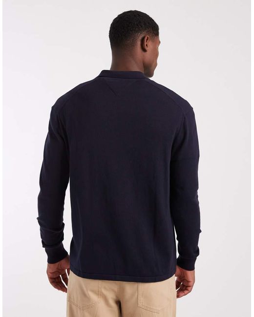 Tommy Hilfiger Blue Knitted Button Through Polo for men