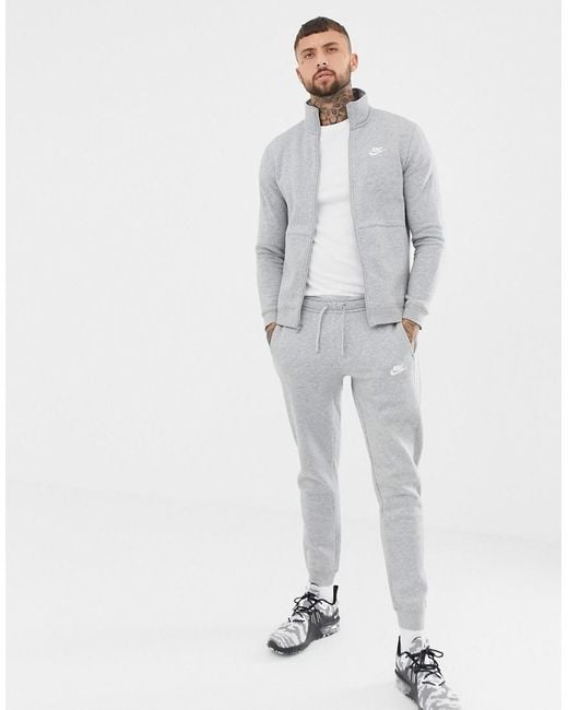 Nike Gray Fleece Tracksuit Set for men