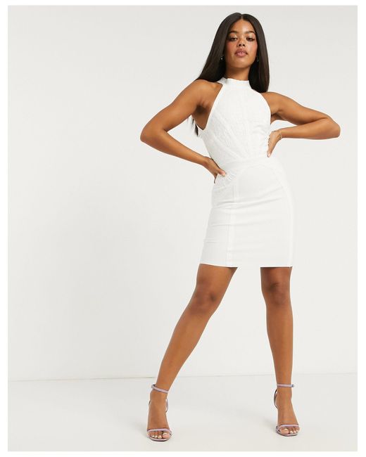 Lipsy halterneck 2025 lace dress