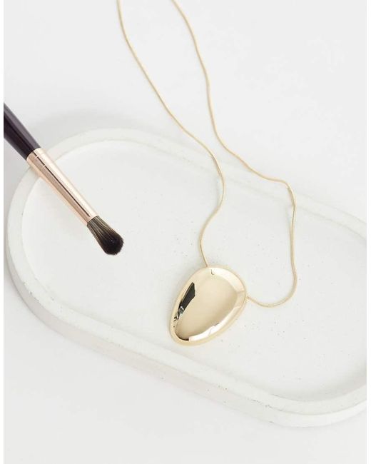 ASOS White Asos Design Curve Necklace With Small Clean Oval Pendant