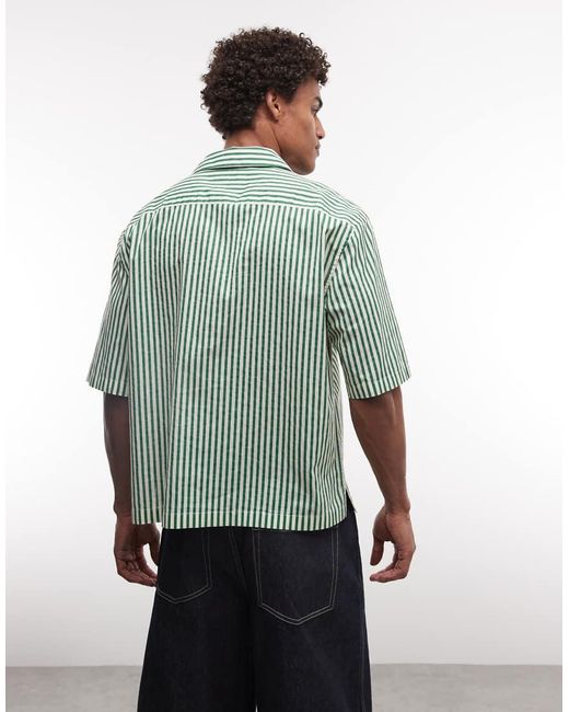 AllSaints Green Chopin Short Sleeve Logo Shirt for men
