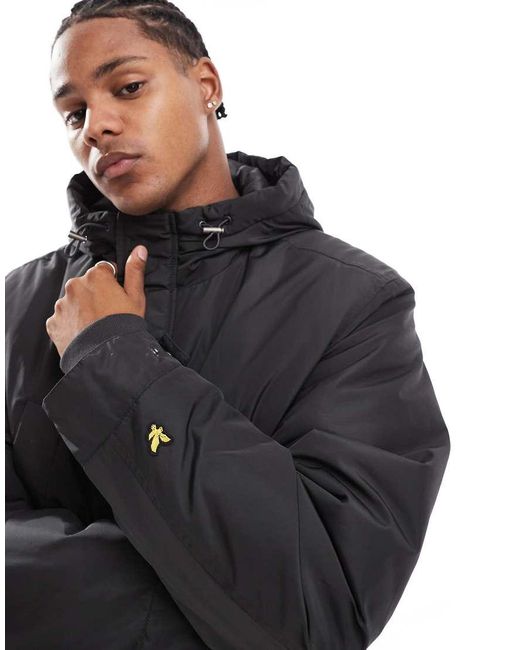 Lyle & Scott Black Longline Parka for men