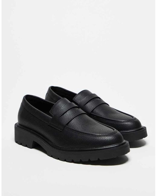 ASOS Brown Penny Loafers With Cleated Sole for men